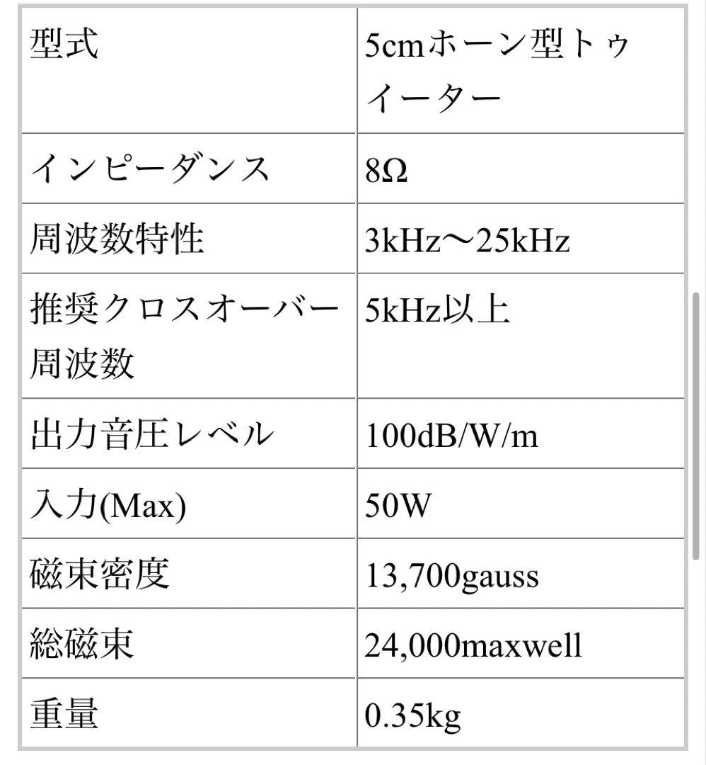 Technics EAS 5HH10 ツイーター　アッテネーター付き