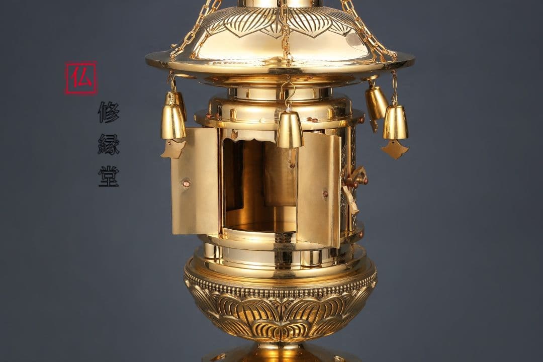 【修縁堂】トランペット舎利が舎利塔に入る 壇上丸塔 vajra 密教法具古美術品