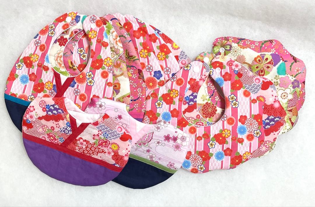 和柄のスタイ2枚set ハンドメイド