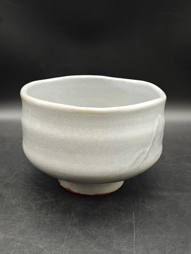 詳細不明　陽刻の蟹と風景図　在銘　抹茶碗　茶道具　2点まとめて