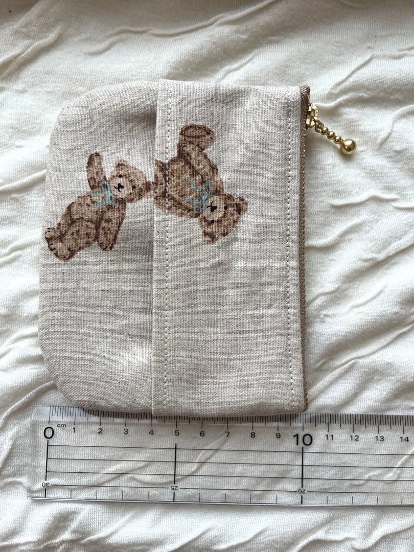 専用✳︎SALE✳︎ハンドメイド✳︎ポーチ付きティッシュケース　テディベアリネン生地