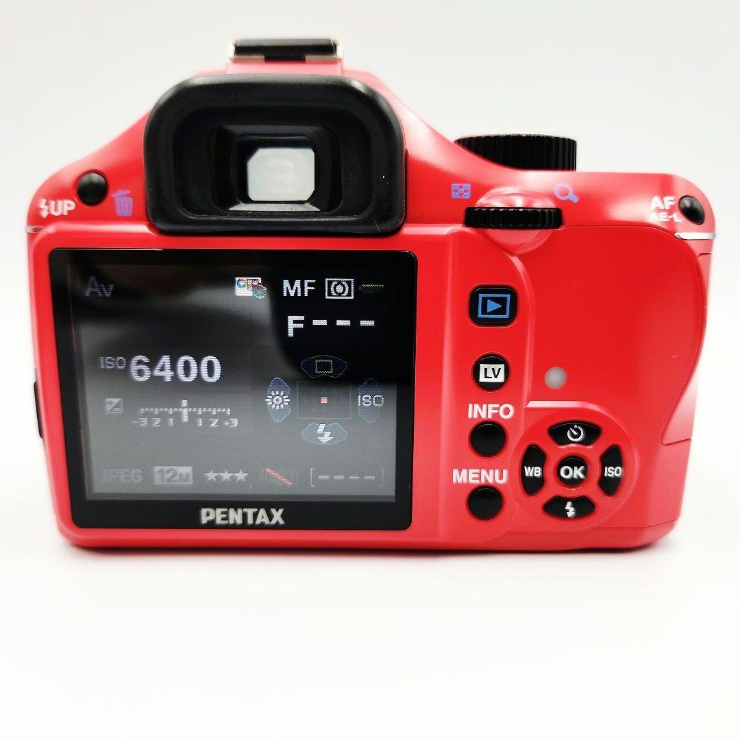 【美品】PENTAX K-X レッド 標準+超望遠レンズセット 箱、説明書付き