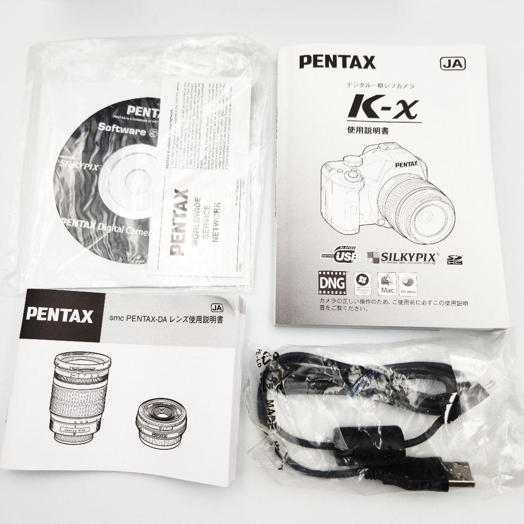 【美品】PENTAX K-X レッド 標準+超望遠レンズセット 箱、説明書付き