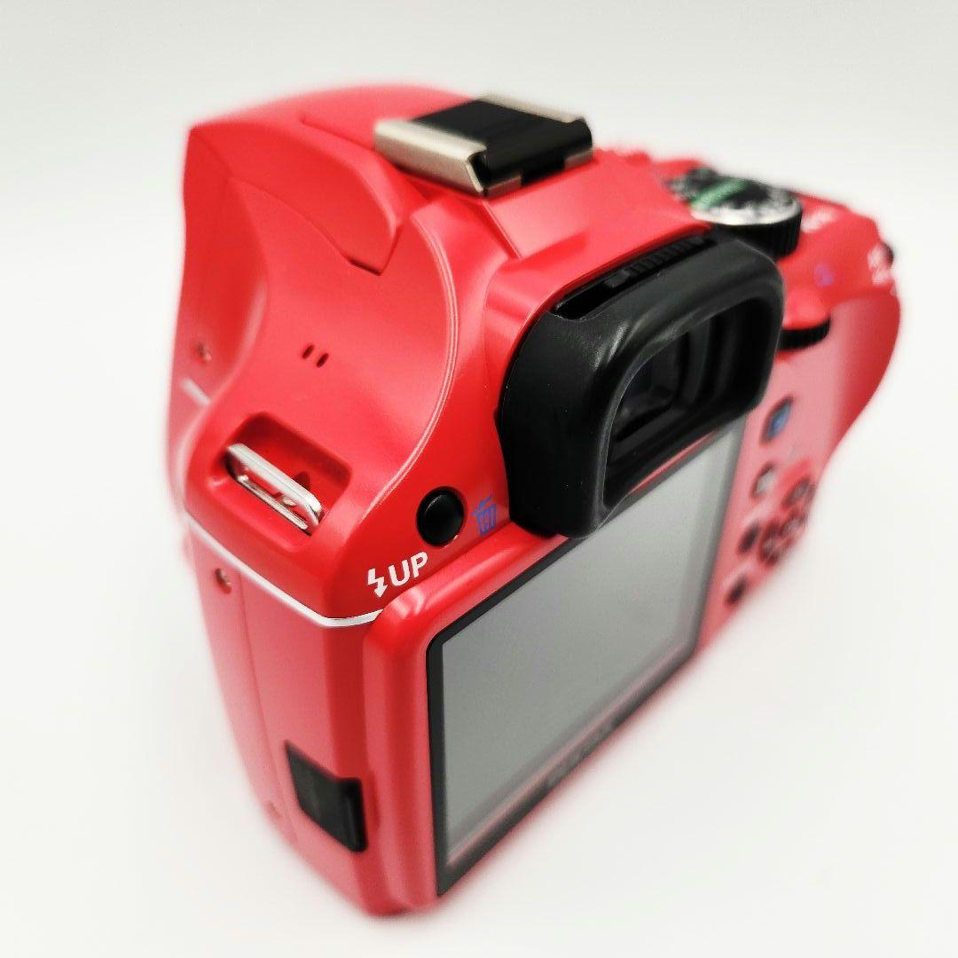 【美品】PENTAX K-X レッド 標準+超望遠レンズセット 箱、説明書付き
