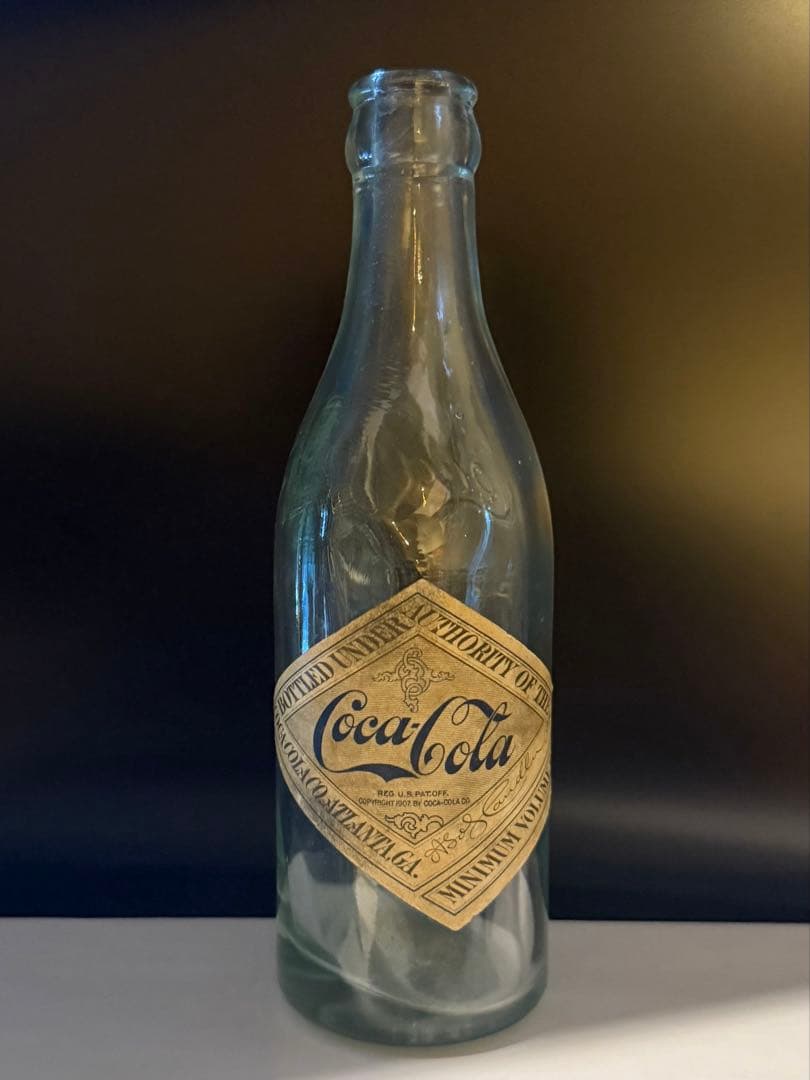 D11 秘蔵品　1900-10年代 コカコーラ ボトル ラベル付　瓶