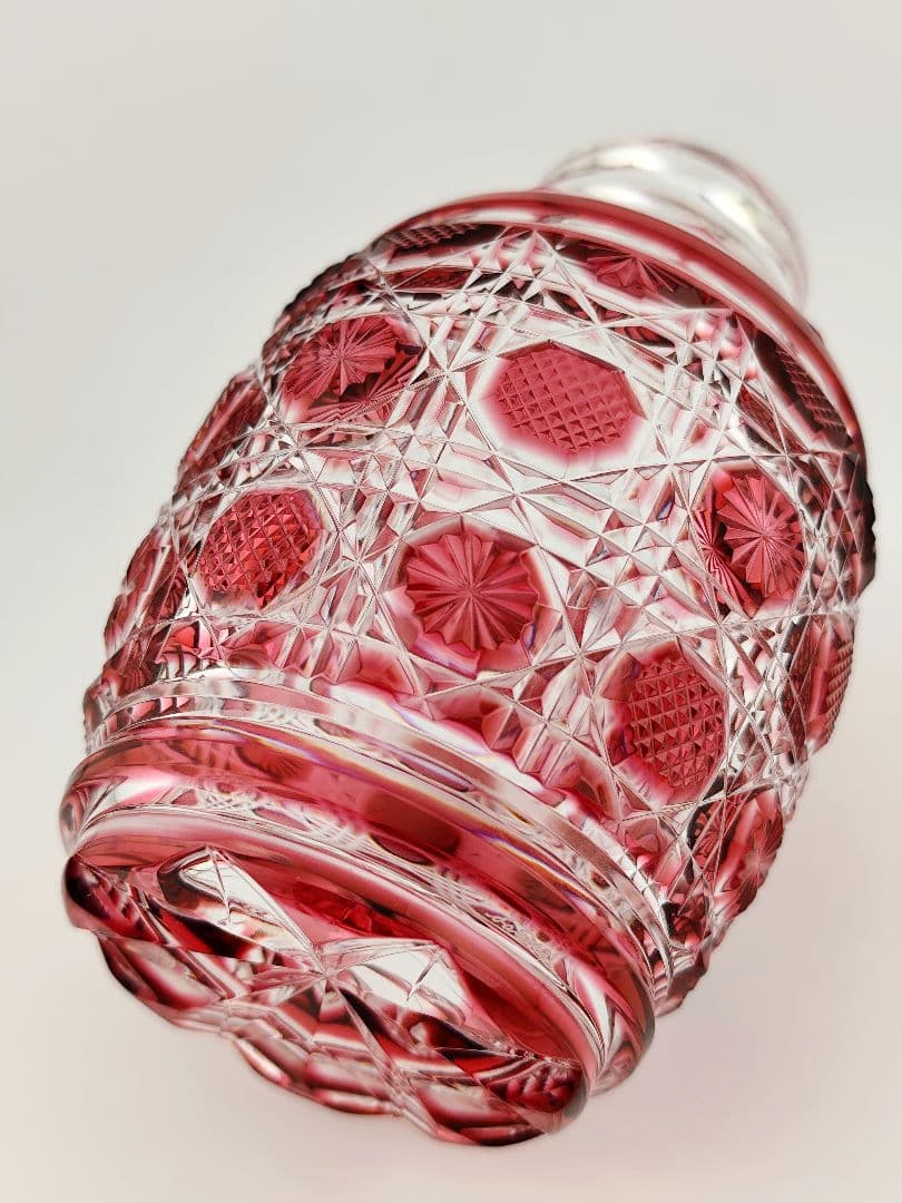 超希少品☆弟子丸努 銘 薩摩切子 蓋付壺（切子、江戸切子、薩摩切子）