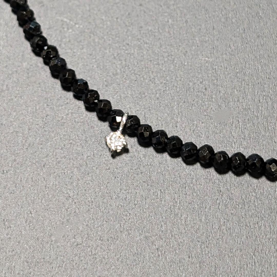 「輝きの守護石」K18WG×ダイヤモンド×スピネル パワーストーンネックレス