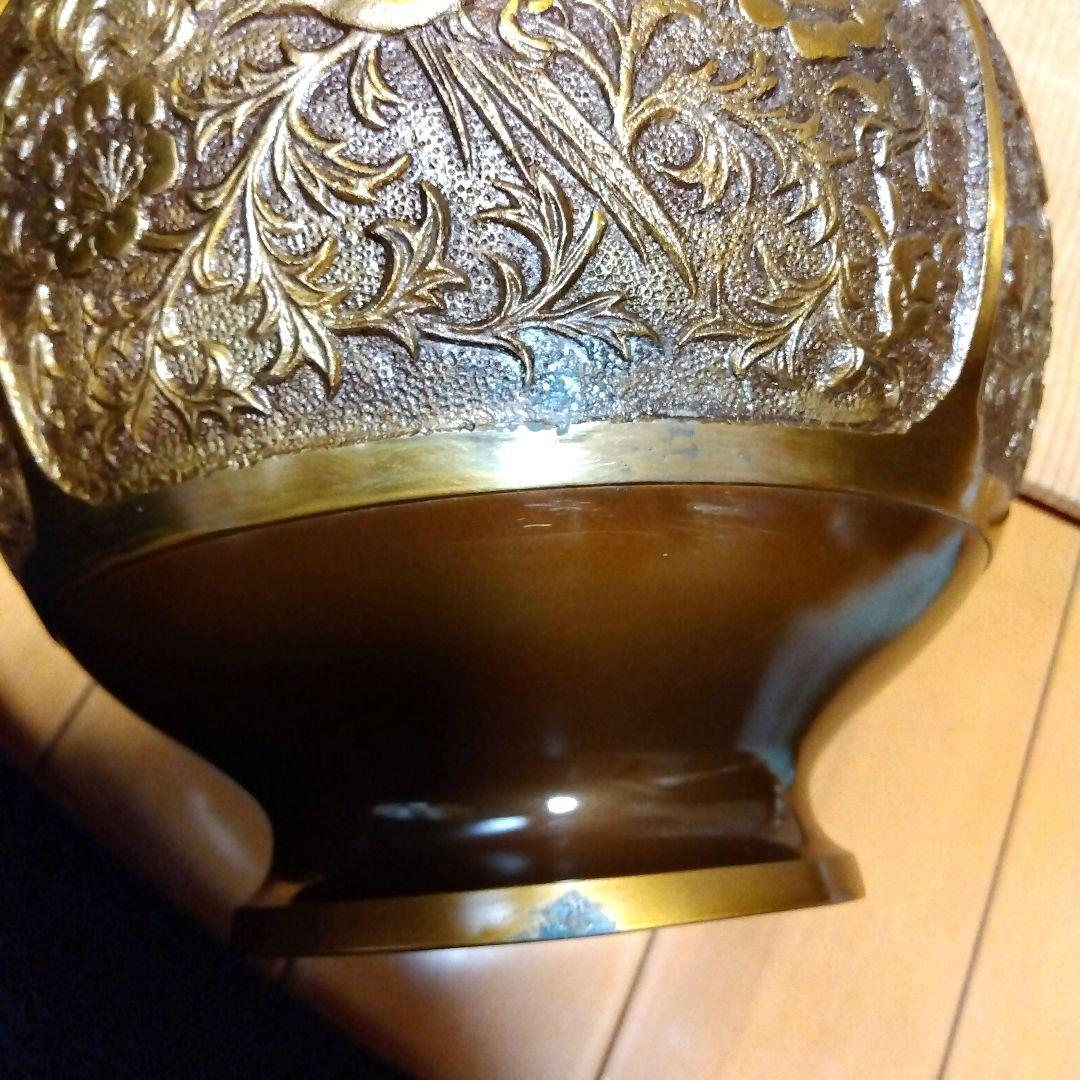 金属製花瓶 龍仙作 木箱付き