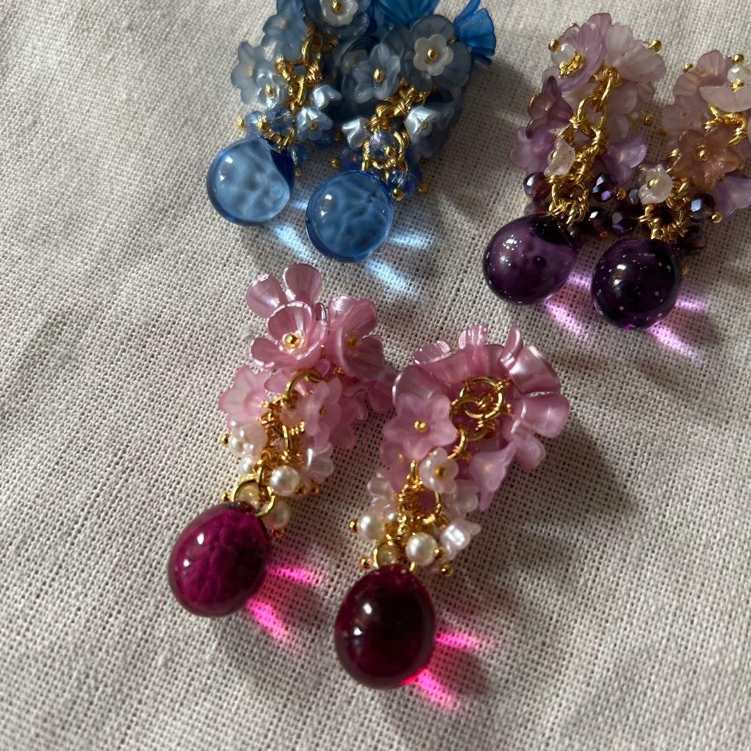 ハンドメイド　コネクター　チャーム　3ペア