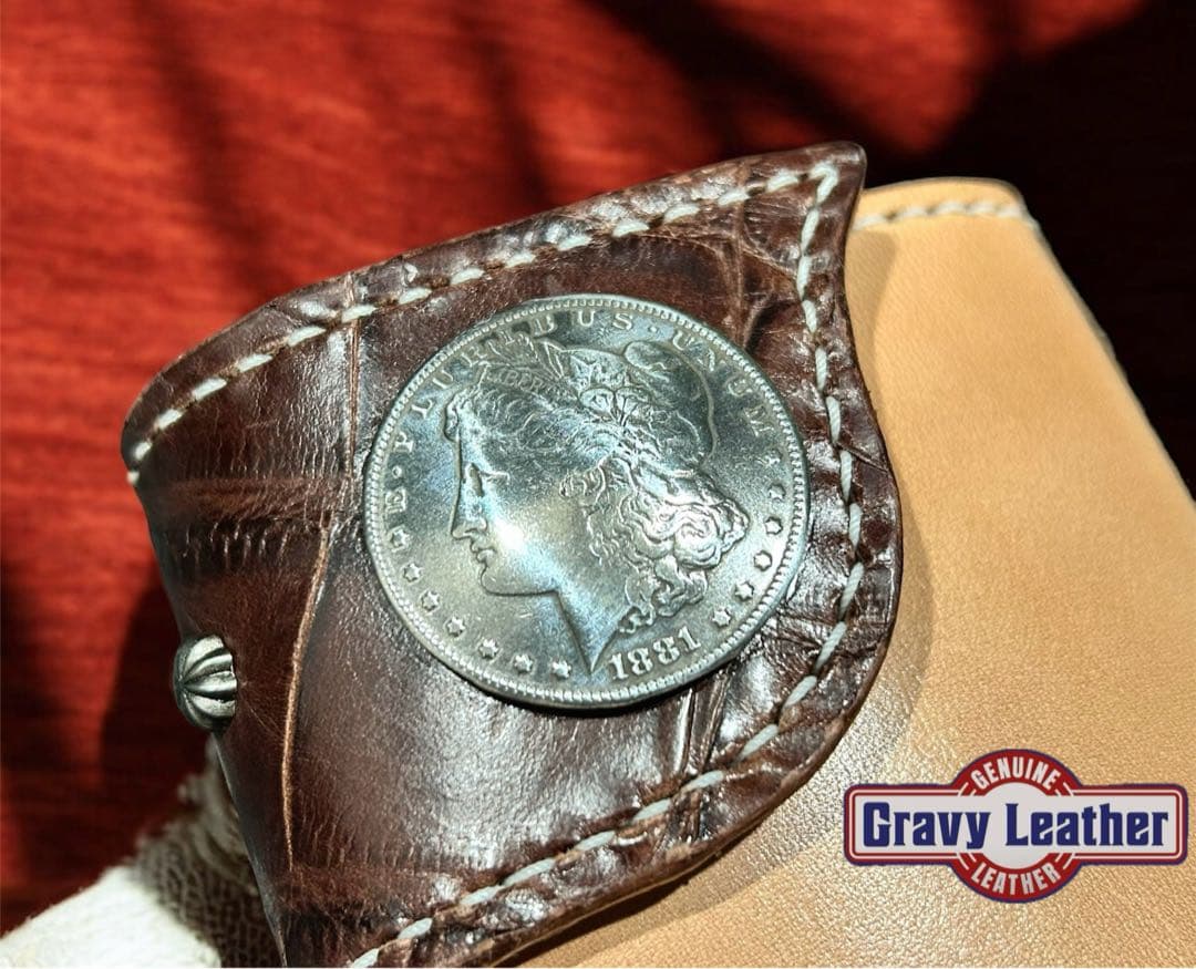 Gravy Leather ボロサス クロコダイル 長財布 本革 サドルレザー