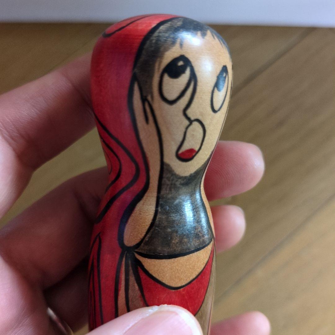 こけし/ムンクの叫び(小)/ムンク/高橋順子工人/中古品