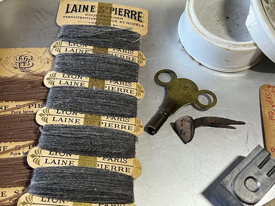 アンティーク雑貨セット /フランスアメリカソーイング資生堂レザーシューズ