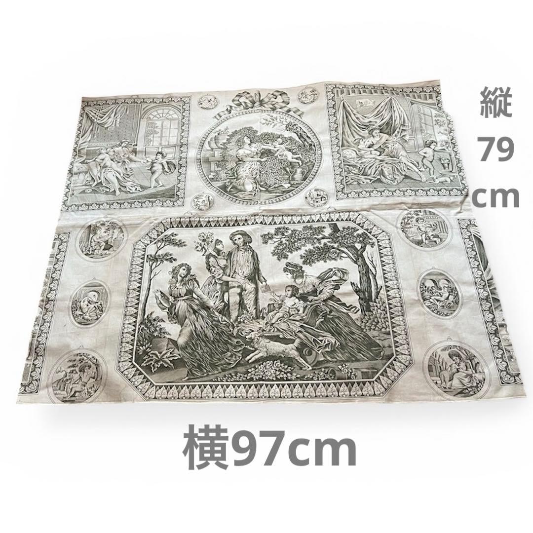 アンティーク　フランス　タペストリー　97cm×79cm 布生地　インテリア