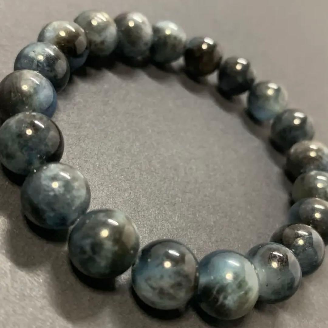 ブラックアクアマリン 10mm 天然石ブレスレット