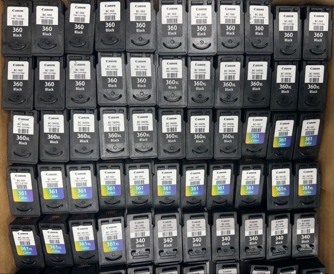 キャノン 使用済みインクカートリッジ203個(純正１９２+互換11)