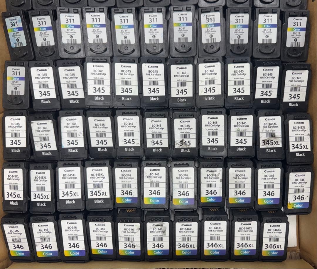 キャノン 使用済みインクカートリッジ203個(純正１９２+互換11)