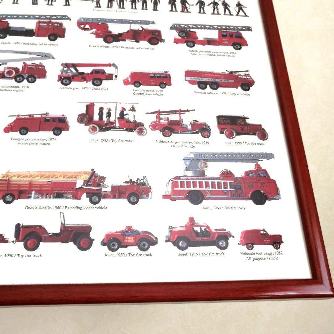 ❀美品❀　レトロ　フランス　消防車　アートポスター　アンティーク　レトロ雑貨