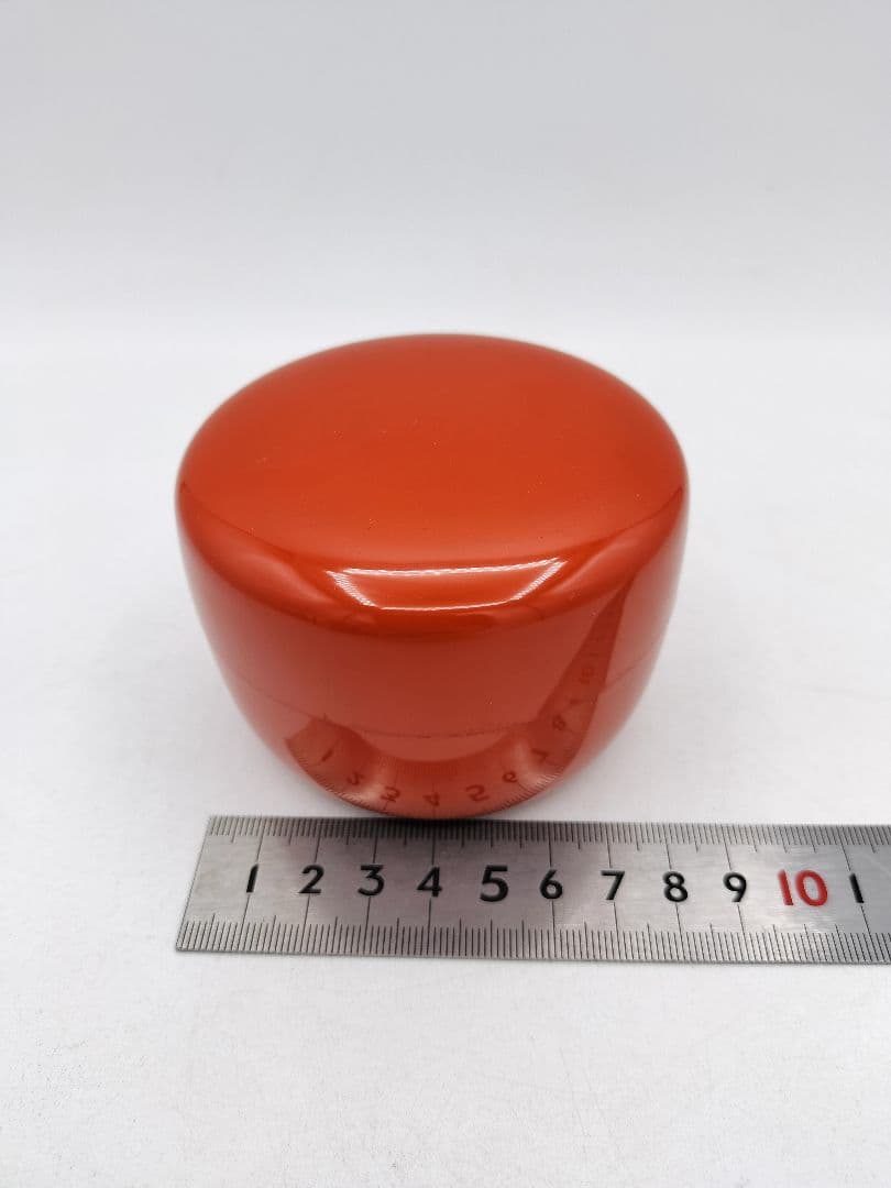 d017 平棗 朱 寿仙 茶道具 古物