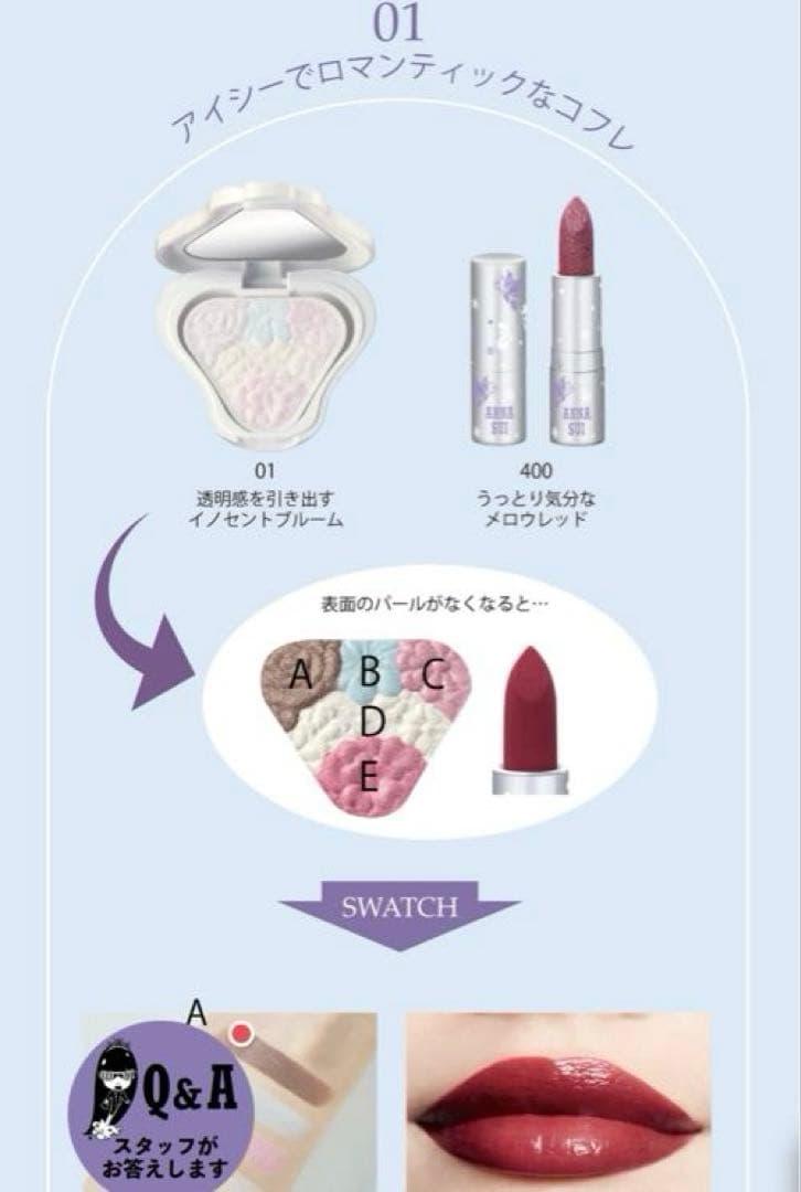 ANNA SUI 限定アイシャドウパレット＆リップ　01
