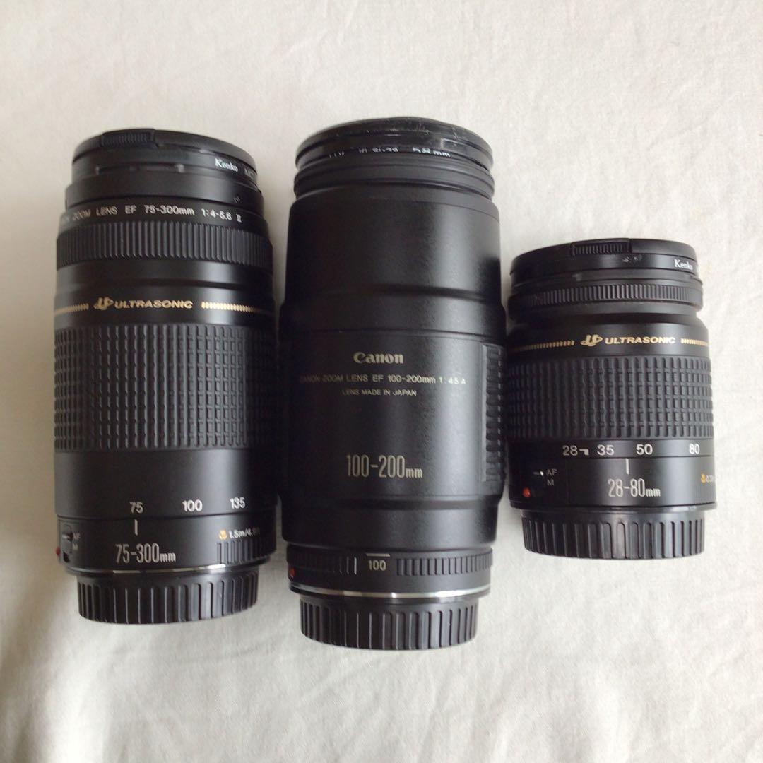 Canon EF 75-300、100-200、28-80 mm 3本セットA