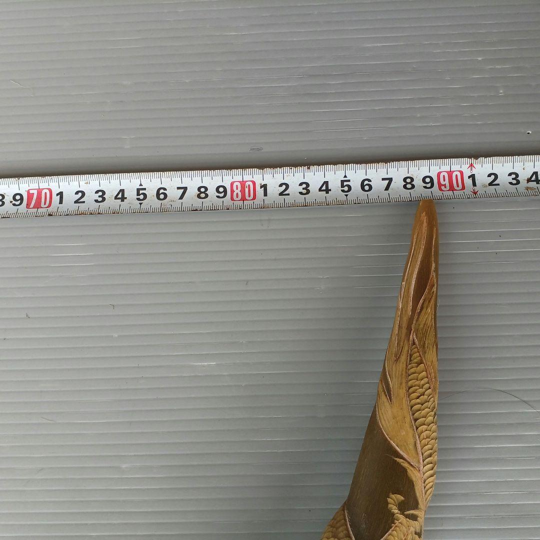 昭和レトロ 　水牛の角　 置物 　龍の装飾あり　台座付き　工芸品