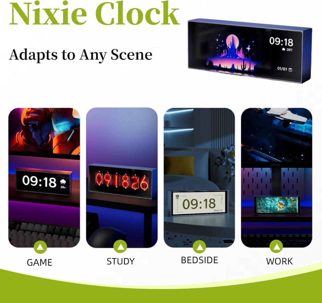 Quantum clock H407 液晶 時計 天気 温度 IPS TUBE