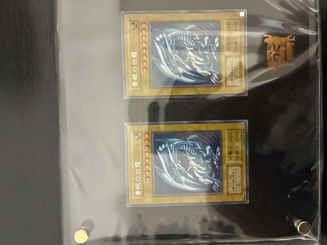 遊戯王OCG 海馬セット　ブルーアイズ3枚　ディスプレイ 金属脚なし
