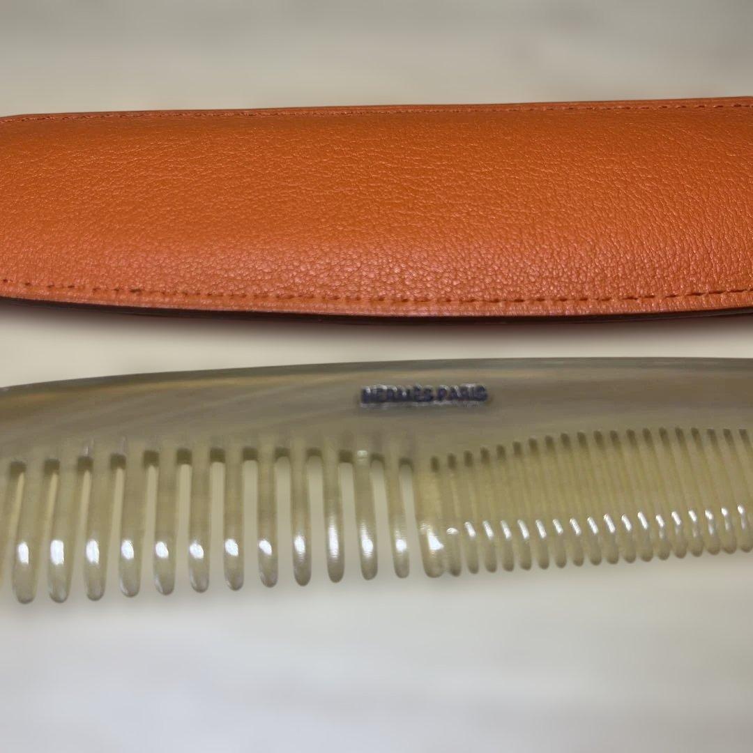 激レア　希少　美品　貴重　HERMES コーム レザーケース　バッファローホーン