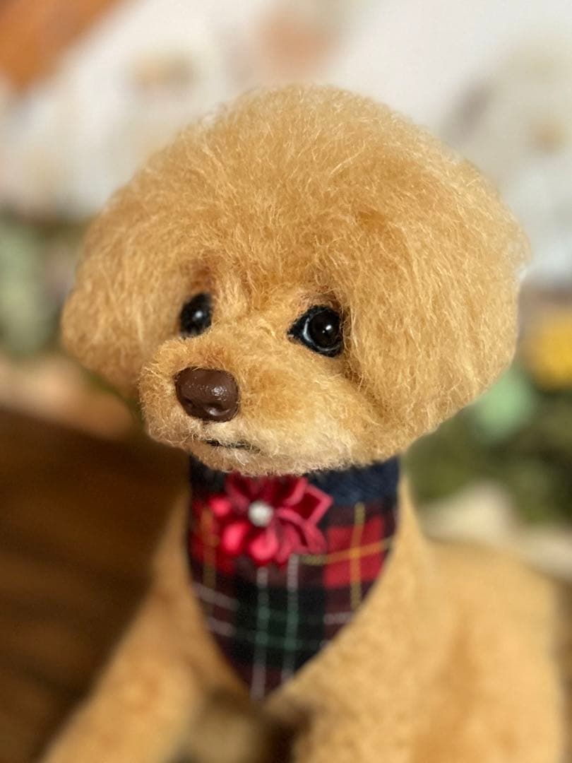 羊毛フェルト　トイプードル　レッド