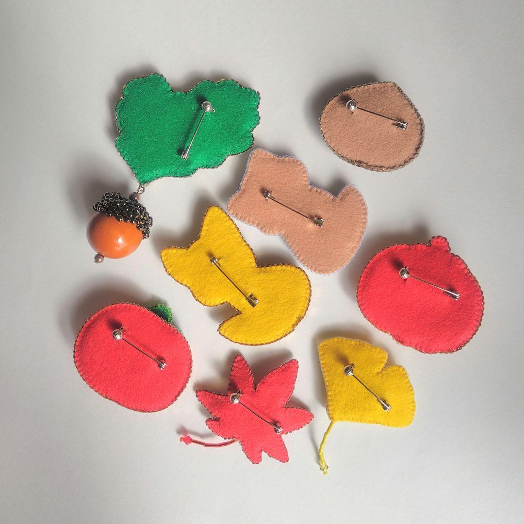 ブローチとしても使える秋のリース ハンドメイド