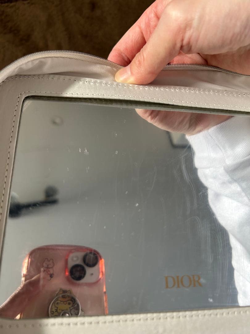 Dior ジッパー付き収納ボックス ホワイト　ミラー付き