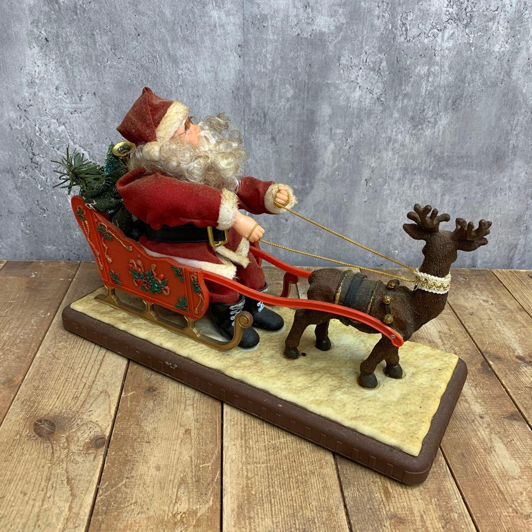 E-4 【希少・ヴィンテージ】サンタクロース トナカイ ソリ 置物 クリスマス