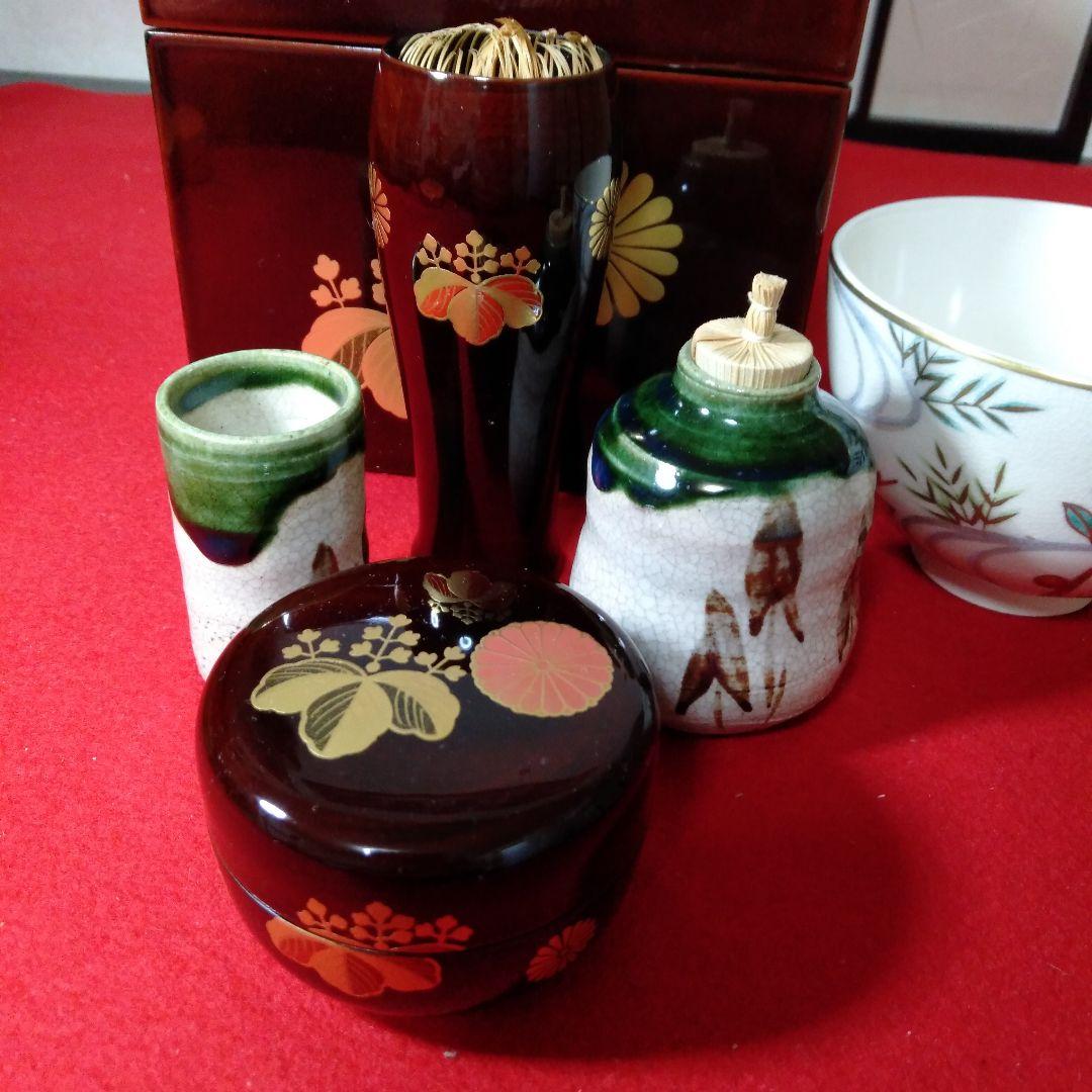 高台寺蒔絵　溜塗利休茶箱　美品