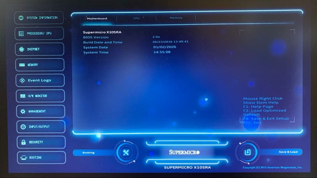 マザーボード Supermicro X10SRA + E5-2609v4 + RAM32GB