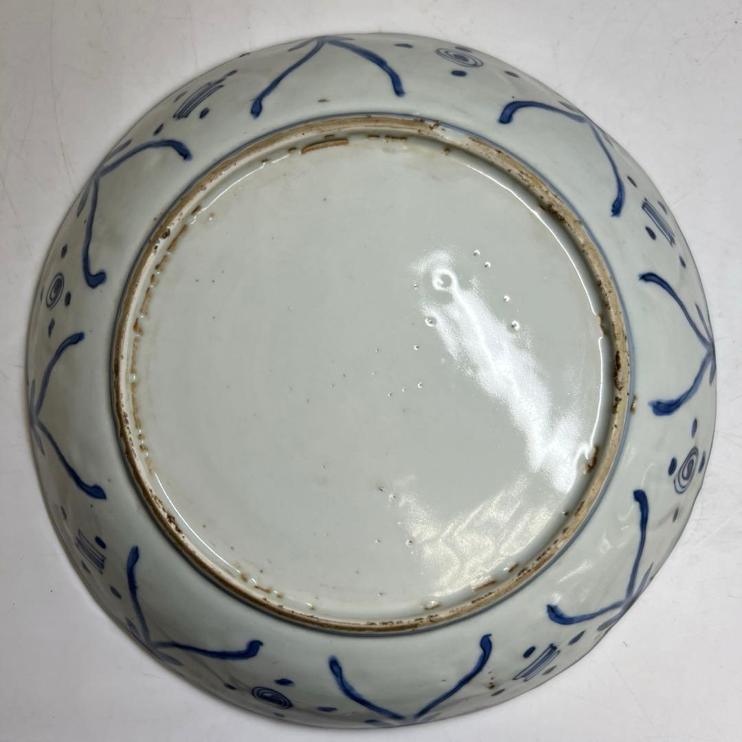 専用　中国明時代 上手古染付 芙蓉手 中皿 木箱付 東キ8-0212⑧ トコカト