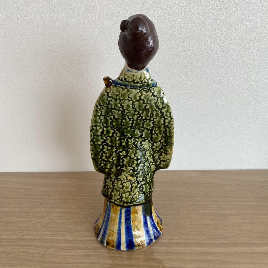 【美品】伊村徳子さん作 織部陶人形