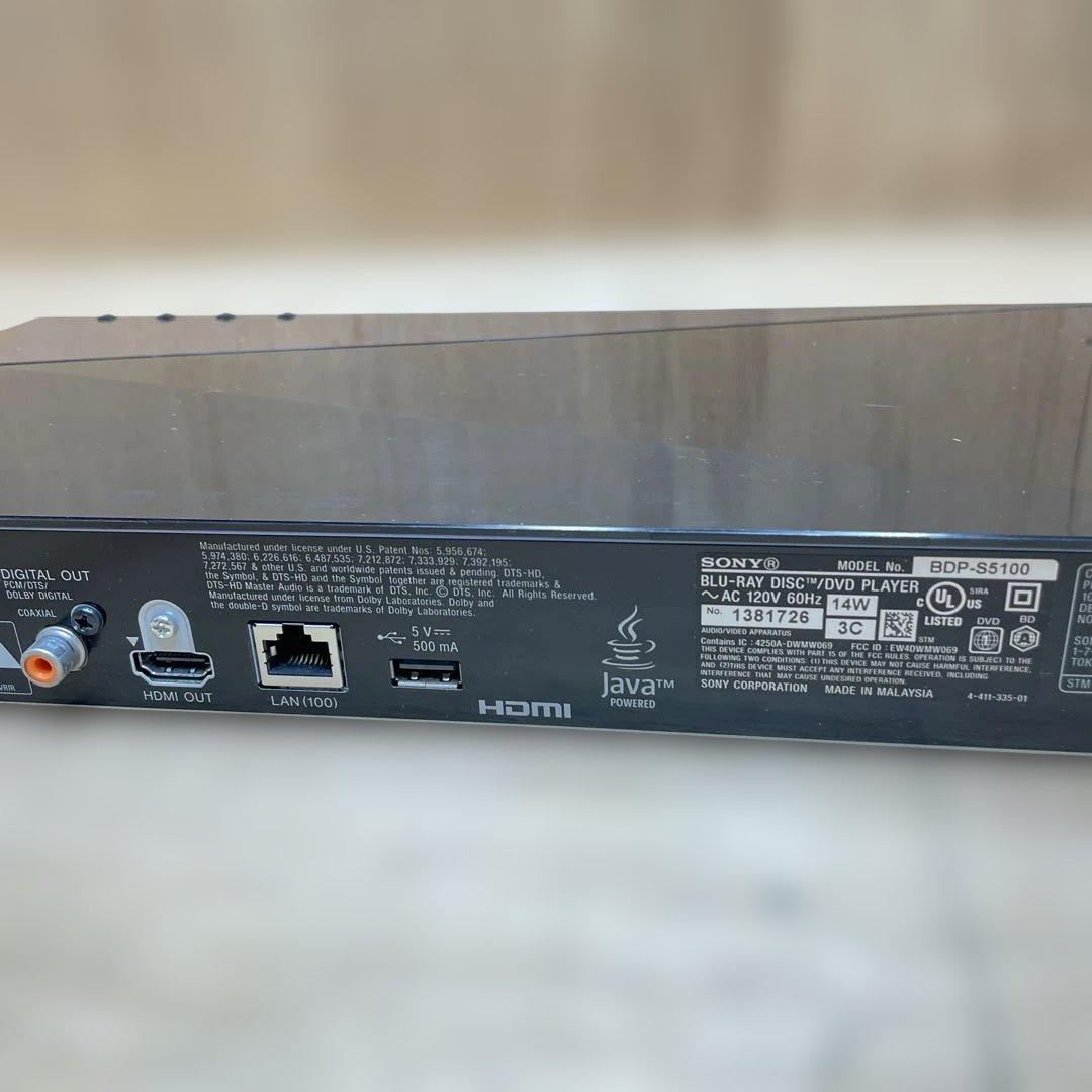 SONY ブルーレイディスクプレーヤー　BDP-S5100