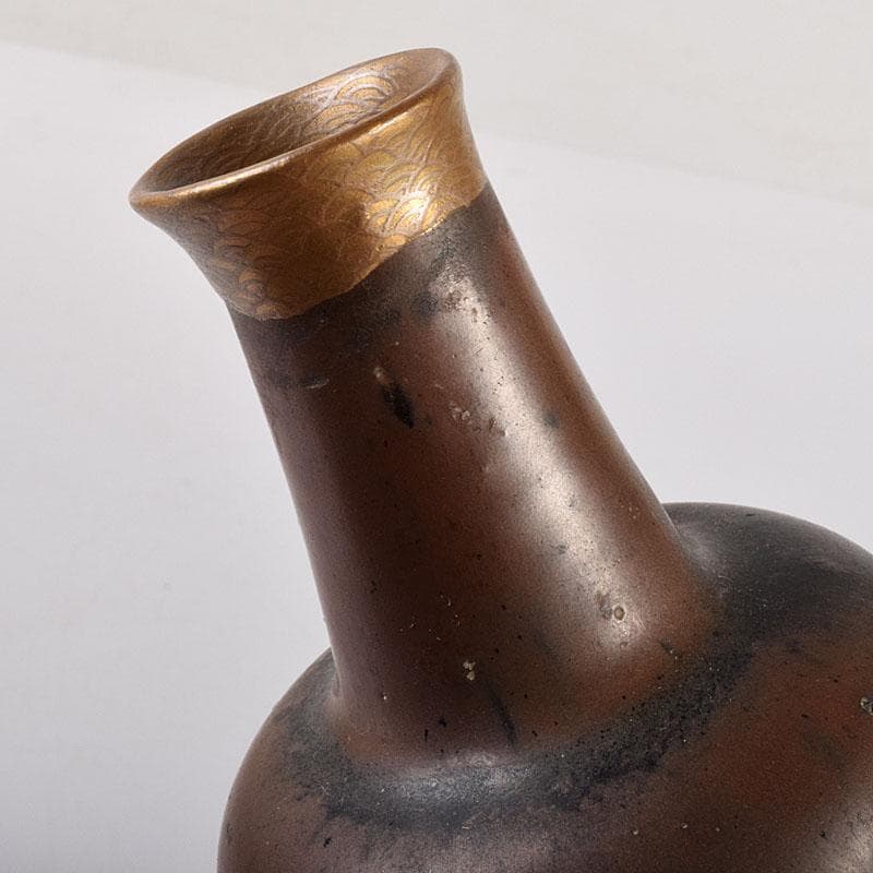 瀬戸焼　古瀬戸　藤四郎　瓢箪形　徳利　時代箱　審査結果書あり　V　R7782