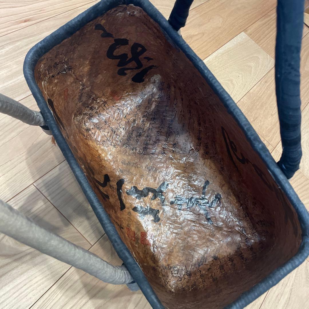 一閑張り　和風　だるまの布製かごバッグ