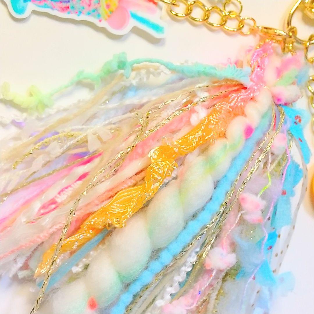 SOLD◆ハンドメイド 引き揃え糸 タッセル チャーム パフェ ゆめかわ