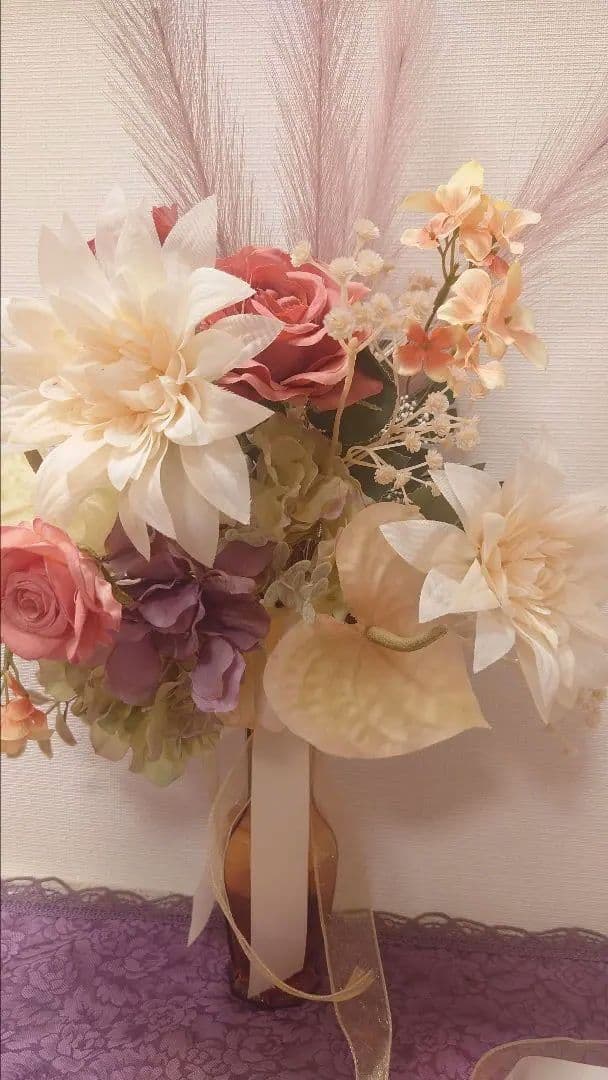 44　ウェディングブーケ＆ブートニア　結婚式　フォト婚　前撮り　インテリア