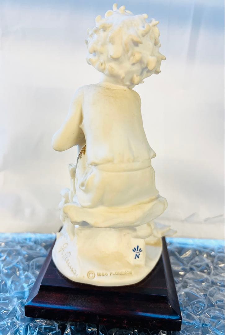 保管品　★美品★素敵ですFLORENCE 陶器製少女と水鳥の置物 約18cm