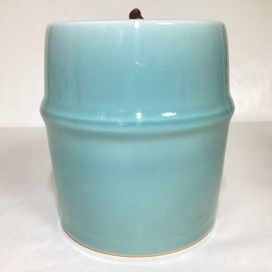 水指 青磁 大川内焼 小笠原長春作 木箱入 茶道具 古物品