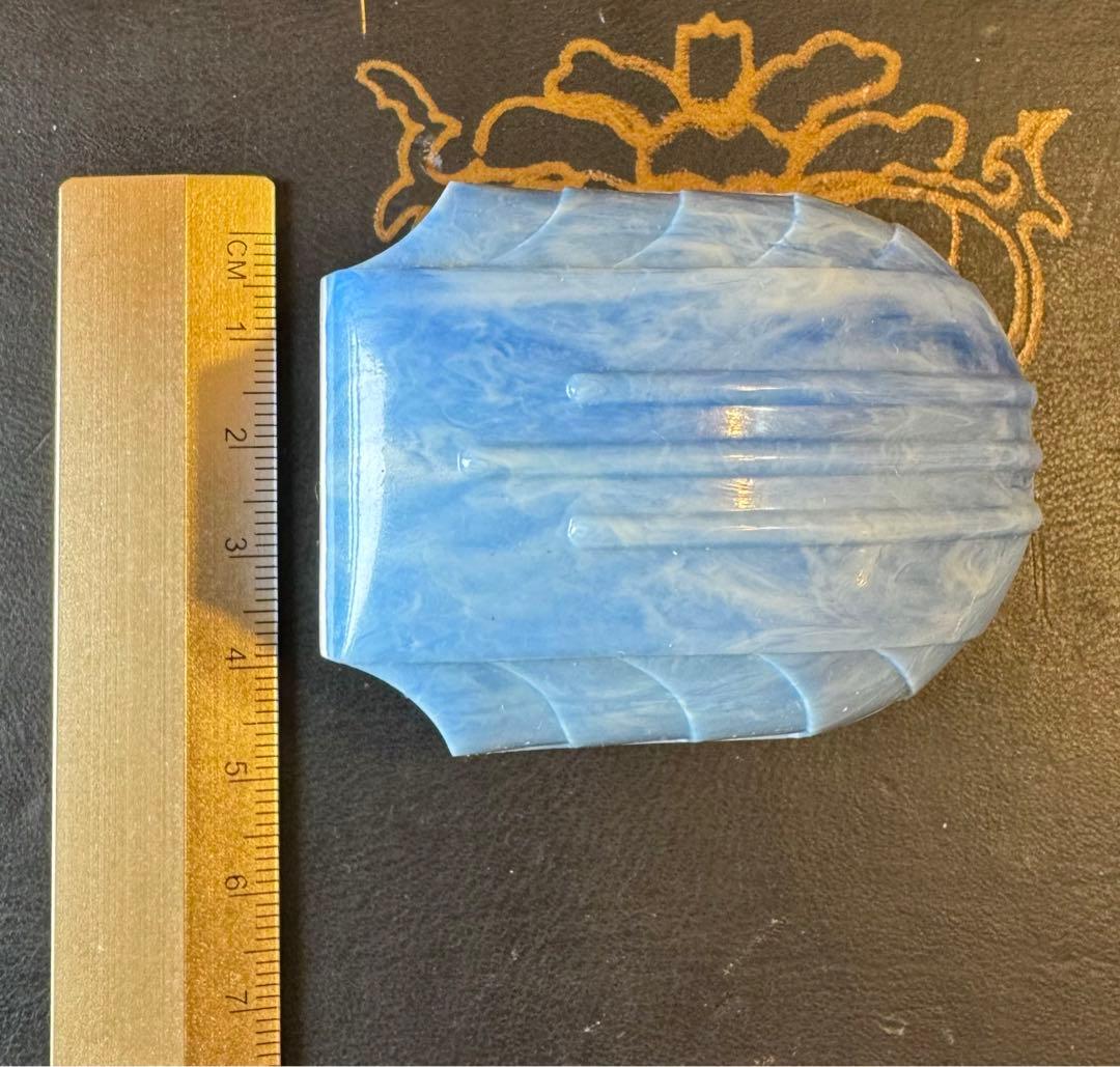 専用です。　米国製　ヴィンテージ　セルロイド　リングケース　ブルーマーブル模様