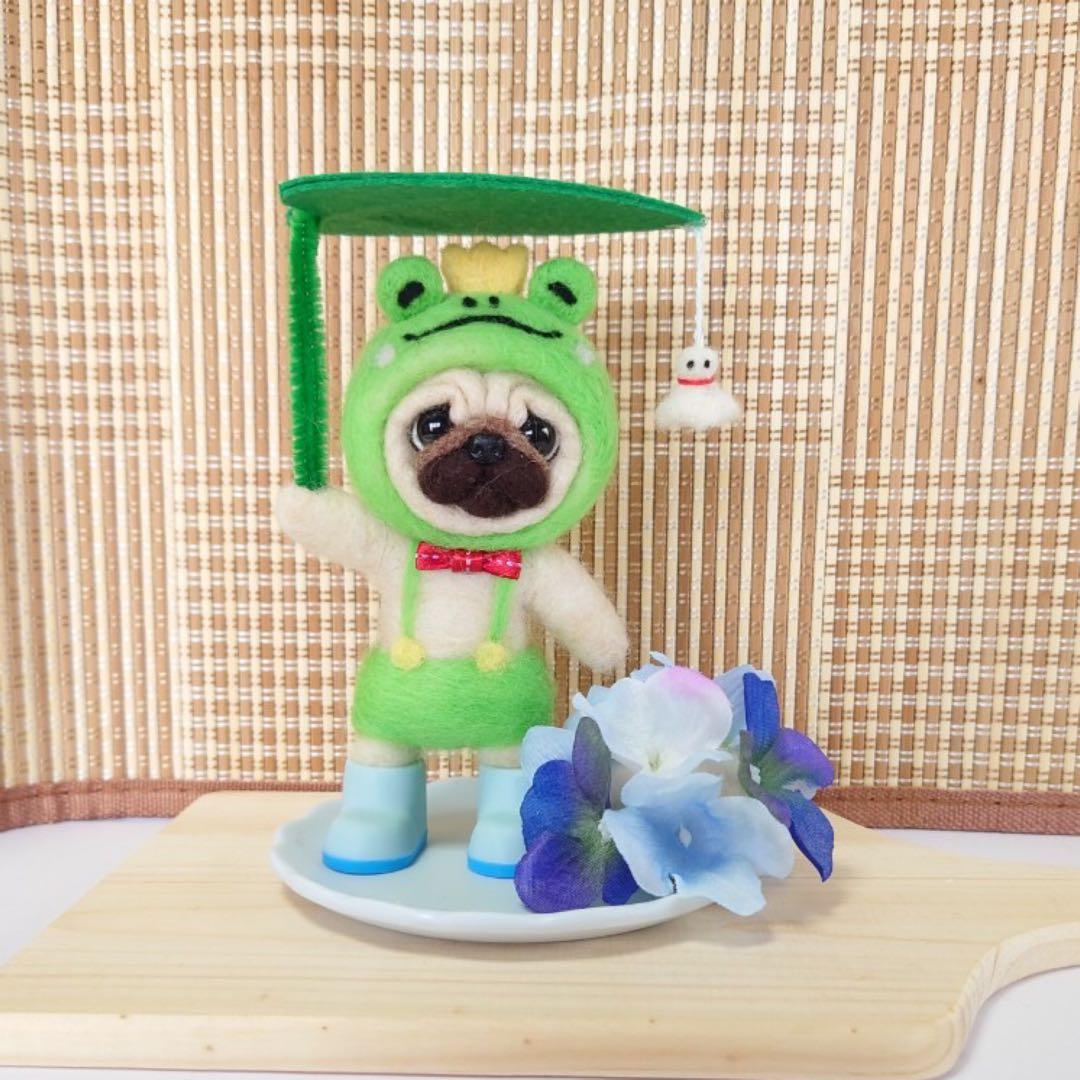 受付専用ページ❤️羊毛フェルト　カエルの王様パグちゃん　NO2361