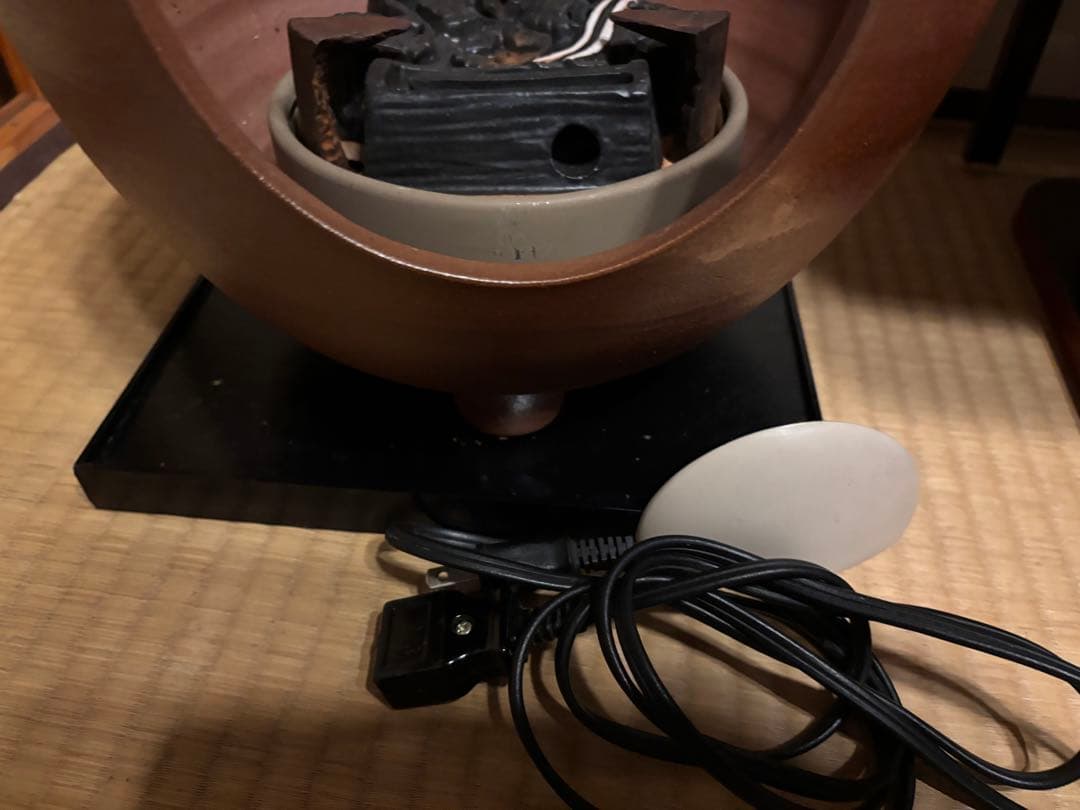 特別値引き 野々田風炉型電熱器　紅鉢＋風炉 付き