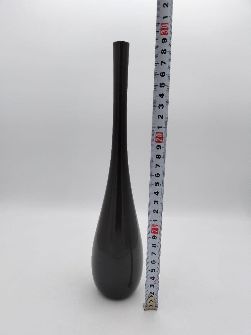 d142 曽呂利花入・曽呂利盆セット 砂張銅 藤井宗垚　真塗朱 木箱紙箱 古物