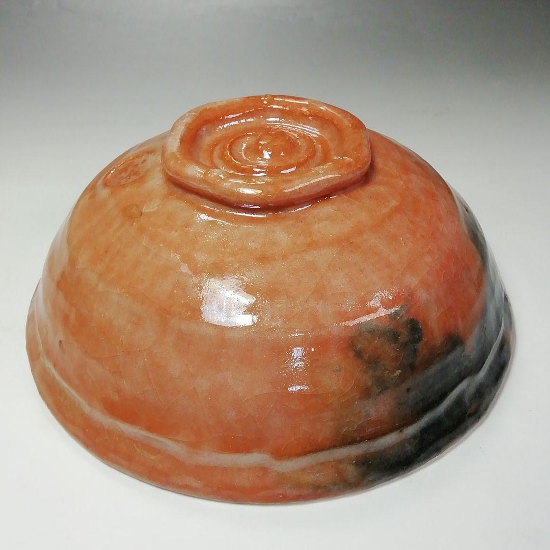 Ｓ６１６　嶋台茶碗　『赤楽』『川崎和楽造』『金銀一双』　共箱　茶道具