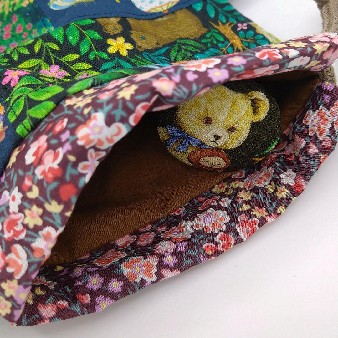 sold※森の上空を旅する巾着　ユキエモン　yukiemon　猫　くま　犬