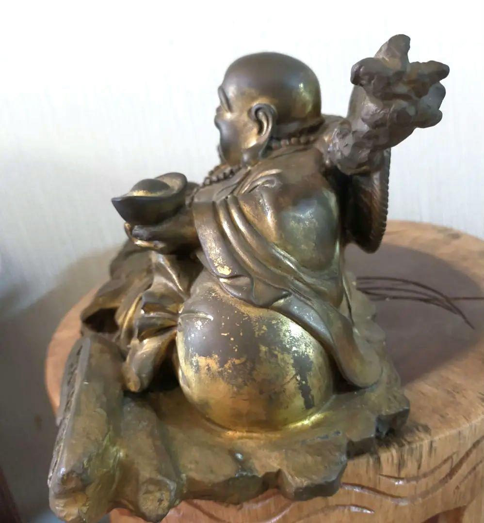 在庫処分セール中!　古銅製　七福神　招財進寶　財運アップ　布袋尊様の座像